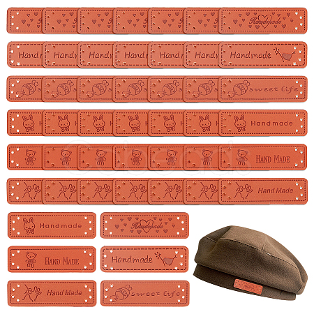 48Pcs 6 Styles PU Leather Labels DIY-WR0003-31-1