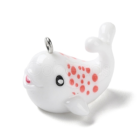 Sea Animal Theme Opaque Resin Pendants RESI-D071-04H-1