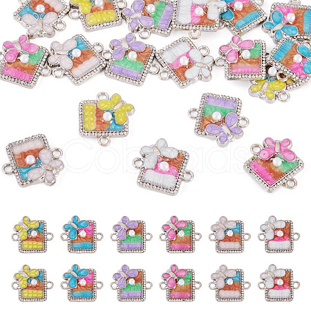 24Pcs 6 Colors Alloy Enamel Connector Charms FIND-TA0009-52-1
