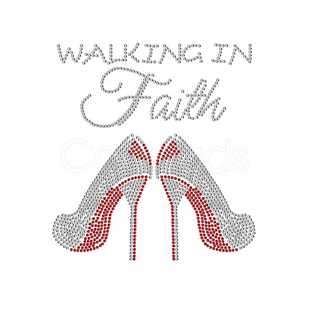 High-heeled Shoes Glass Rhinestone Patches DIY-WH0303-009-1