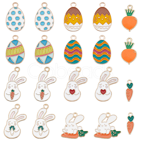 40Pcs 10 Style Alloy Enamel Pendants ENAM-SC0004-75-1