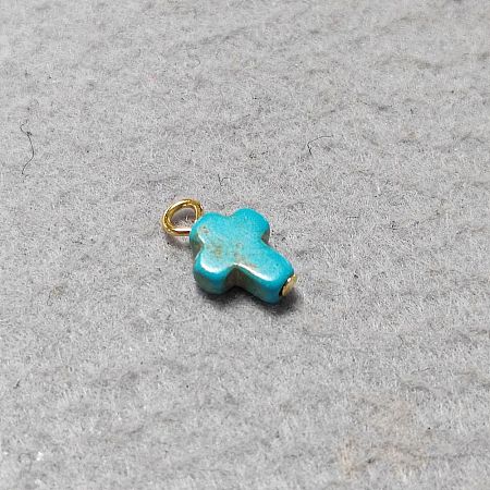 Cross Synthetic Turquoise Pendants PALLOY-WH00040-02-1
