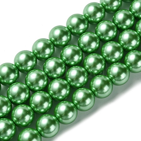 Eco-Friendly Glass Pearl Beads Strands HY-A008-14mm-RB008-1