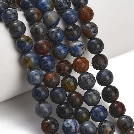 Natural Dumortierite Beads Strands G-F826-A01-8mm-1