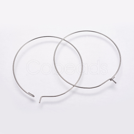 316 Surgical Stainless Steel Hoop Earrings Findings STAS-K146-039-45mm-0.8-1