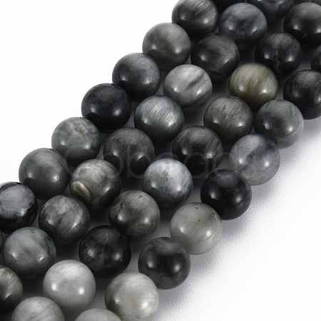 Natural Hawk's Eye Beads Strands G-S333-8mm-034-1