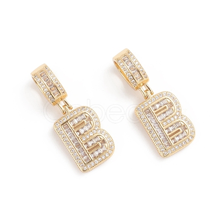 Brass Micro Pave Cubic Zirconia Pendants ZIRC-G165-13G-B-1