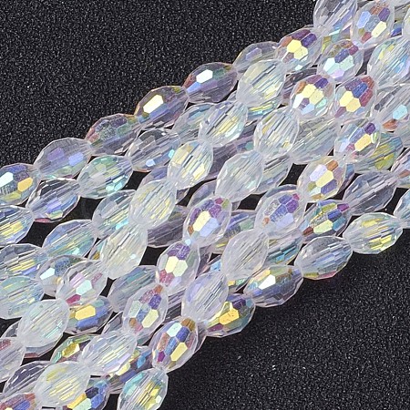 Electroplate Glass Beads X-GC885Y-3-1