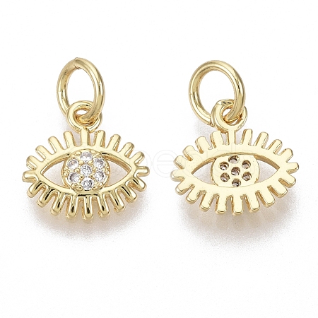 Brass Micro Pave Cubic Zirconia Charms ZIRC-R109-028G-NF-1