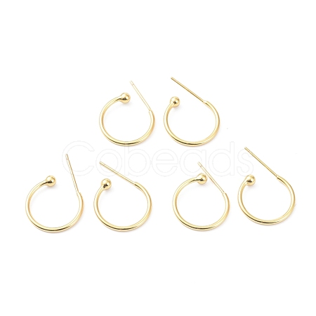 Brass Stud Earrings KK-P205-02G-1