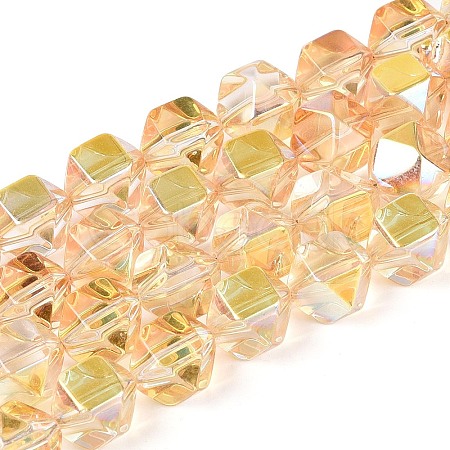 Electroplate Glass Beads Strands EGLA-T021-21F-1