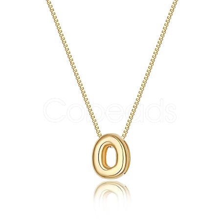 Brass Initial Pendant Box Chain Necklaces for Women FS-WG5C822-15-1
