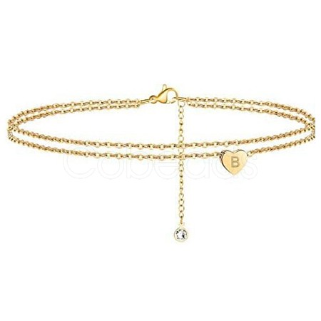 Heart Brass with Crystal Rhinestone Anklets FS-WGC43DA-19-1
