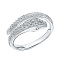 925 Sterling Silver Snake Shape Ring, with Micro Pave Cubic Zirconia