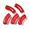 Acrylic Beads, Imitation Gemstone, Curved Tube, Red, 34.5x13x11mm, Hole: 3.5mm