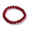 Dyed Natural Jade Beads Stretch Bracelets, Round, Brown, Inner Diameter: 2-1/4 inch(5.7cm), Bead: 8~8.5mm