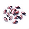 Opaque Glass Cabochons, Stripe Pattern, Tri-color Stripe, Horse Eye, Colorful, 10x5x3mm