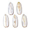 Natural Yellow Shell Pendants, Petaline, 26~28x10~11x2~5mm, Hole: 1mm