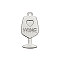 201 Stainless Steel Pendants, Wine Glass, Stainless Steel Color, 18x9x1mm, Hole: 1mm