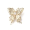 Brass Micro Pave Clear Cubic Zirconia Beads, Butterfly, Real 18K Gold Plated, 23x22x9mm, Hole: 1.2mm