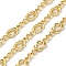 Rack Plating Brass Bowknot Link Chains, Soldered, with Spool, Cadmium Free & Lead Free, Real 18K Gold Plated, 20.5x7.5x2mm, 7x5x1mm