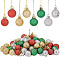 AHADERMAKER 80Pcs 8 Style Christmas Ball Plastic Hanging Ornament, for Christmas Tree Party Pendant Decorations, Mixed Color, 100~125mm, 10pcs/style