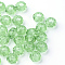 Glass European Beads, Large Hole Beads, No Metal Core, Rondelle, Light Green, 14x8mm, Hole: 5mm