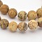 Natural Picture Jasper Beads Strands, Frosted, Round, 4mm, Hole: 1mm, about 95pcs/strands, 15.3 inch