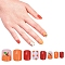 Nail Art Sets, with 24pcs Plastic Nail Tips, 24pcs Double Side Jelly Nail Glue , Colorful, 14.5~23x7~14mm, about 24pcs/set