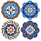 PVC Wall Static Stickers, Round Shape, for Window or Stairway Home Decoration, Flower of Life Pattern, Sticker: 16x16cm