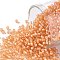 TOHO Round Seed Beads, Japanese Seed Beads, (391) Snowflake Lined Peach Luster, 11/0, 2.2mm, Hole: 0.8mm, about 1110pcs/bottle, 10g/bottle