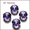 K9 Glass, Imitation Austrian Crystal Beads, Grade AAA, Faceted, Octagon, Blue Violet, 6x4mm, Hole: 0.7~0.9mm