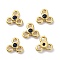 Brass Chandelier Components Links, with Cubic Zirconia, Long-Lasting Plated, Real 18K Gold Plated, Flower, Lead Free & Cadmium Free, Blue, 6.5x7x2mm, Hole: 1.4mm