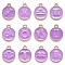 Alloy Enamel Pendants, Flat Round with Constellation, Medium Purple, 15x12x2mm, Hole: 1.5mm, about 12pcs/set