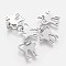 Non-Tarnish 201 Stainless Steel Kitten Pendants, Stretch Cat Shape, Stainless Steel Color, 12x12x1mm, Hole: 3mm