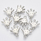 Plating ABS Plastic Pendants, Smile Palm, Platinum, 24x21x6mm, Hole: 4mm