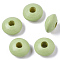 Dyed Natural Beech Wood Beads, Rondelle, Yellow Green, 12x6mm, Hole: 3~4mm, about 1600pcs/500g