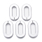 Spray Painted CCB Plastic Linking Rings, Quick Link Connectors, For Jewelry Cable Chains Making, Oval, Silver, 37x21x3mm, Inner Diameter: 8x24.5mm