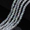 Electroplate Glass Beads Strands, Half Rainbow Plated, Faceted, Rondelle, Clear, 6x5mm, Hole: 1mm, about 84~85pcs/strand, 41.5~42cm