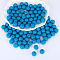 Round Silicone Focal Beads, Chewing Beads For Teethers, DIY Nursing Necklaces Making, Teal, 15mm, Hole: 2mm