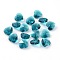 Romantic Valentines Ideas Glass Charms, Faceted Heart Charm, Medium Turquoise, 10x10x5mm, Hole: 1mm