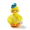 PVC Plastic Pendants, Duck, Yellow, 49x31x24mm, Hole: 3mm