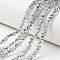 Electroplate Transparent Glass Beads Strands, Half Silver Plated, Faceted, Rondelle, Clear, 2.9~3.3x2mm, Hole: 0.8mm, about 144~149pcs/strand, 36~37cm