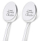 Stainless Steel Spoon, Letter Pattern, 196x32mm, 2pcs/set