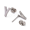 Tarnish Resistant 304 Stainless Steel Greek Alphabet Stud Earrings STAS-D007-07P-20-2
