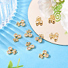 10Pcs Brass Micro Pave Clear Cubic Zirconia Charms KK-TA0002-85-5