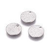 Tarnish Resistant 304 Stainless Steel Textured Pendants STAS-I098-01-10mm-P-3