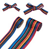 2Rolls 2 Styles Stripe Pattern Printed Polyester Grosgrain Ribbon OCOR-TA0001-37K-2