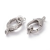 Brass Micro Pave Clear Cubic Zirconia Lobster Claw Clasps KK-C100-43G-P-2