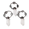 Natural Quartz Crystal Faceted Pointed Bullet Big Pendants G-A221-02B-1